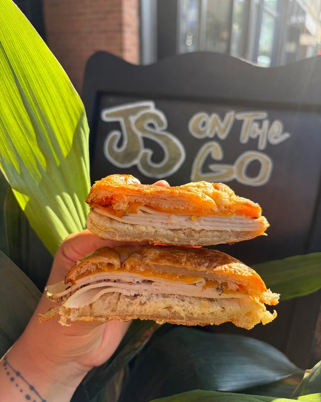 Turkey croissant sandwich